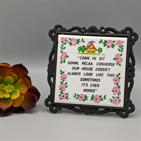 metal trivet sign for antique house|Funny Vintage Metal Trivet Signs .